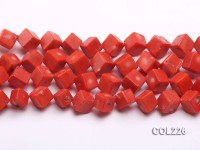 Wholesale 12x12mm Cubic Orange Sponge Coral Beads Loose String