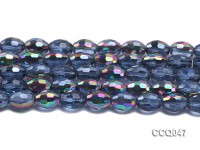Wholesale 15x12mm Rice-shaped Blue Faceted Crystal Beads Strings