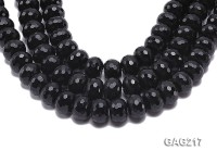 wholesale 12x18mm black faceted wheel-shaped agate strings