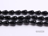 wholesale 8x12mm drip-shaped black faceted agate strings