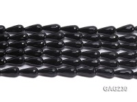 wholesale 8x16mm drip-shaped black faceted agate strings