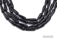 wholesale 10X30mm drip-shaped black agate strings