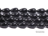 wholesale 18x25mm drip-shaped black faceted agate strings