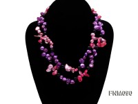2 strand purple and pink freshwater pearl and agate necklace