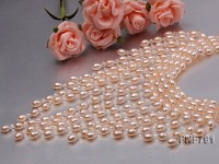 7-8mm Pink Oval Freshwater Pearl Necklace with Crystal Beads