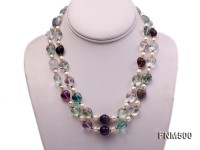 2 strand white freshwater pearl and fluorite necklace