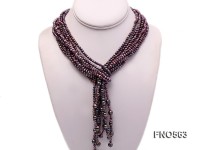 3-4mm mauve flat freshwater pearl necklace