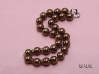 12mm golden coffee round seashell pearl necklace