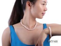 5-6mm White Freshwater Pearl Necklace and Bracelet Set