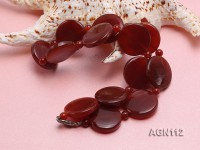 25mm red round and 6mm red round agate necklace