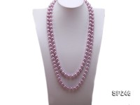 10mm lavender round seashell pearl necklace
