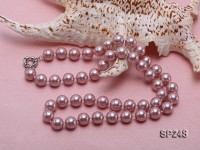 10mm light lavender round seashell pearl necklace
