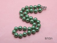 12mm light green round seashell pearl necklace