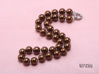 12mm dark coffee round seashell pearl necklace