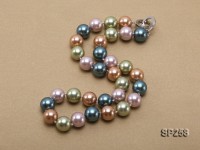 12mm multicolor round seashell pearl necklace