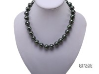 14mm dark green round seashell pearl necklace