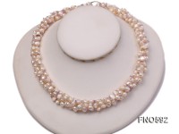 5-6mm natural white flat freshwater pearl with citrine chips opera necklace