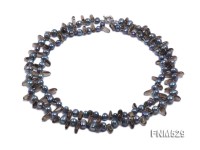 2 strand 7-8mm grey freshwater pearl and smoky quartz necklace
