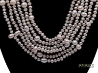 6 strand white freshwater pearl necklace with sterling sliver clasp