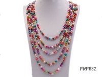 5 strands 7-8mm colorful freshwater pearl necklace