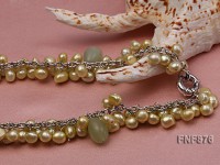 Lemon Freshwater Pearl and Light-green Jade Beads Necklace