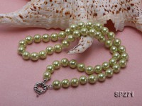 8mm light green round seashell pearl necklace