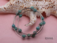8mm light blue turquoise and 3mm small steel beads bracelet