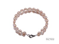 4.5x6mm pink and white freshwater pearl bracelet