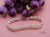 4.5x6mm white oval freshwater pearl bracelet