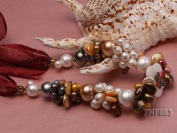 Freshwater Pearl and Seashell Pearl Necklace with a Shell Flower