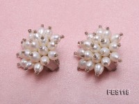 10mm White Rice-shaped Cultured Freshwater Pearl Clip-on Earrings