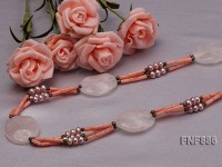 Pink Coral with Rose Quartz and Freshwater Pearl Necklace