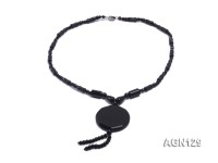 4-40mm black several shape agate necklace