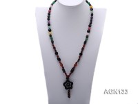 4-35mm colorful irregular agate necklace