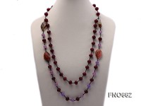 10mm jade and red carved gemstone opera necklace