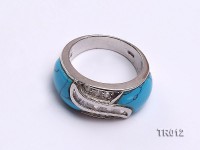 11×15.5mm blue irregular turquoise ring  with sterling silver