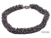 Fashionable Pewter Freshwater Pearl and Rock Crystal Beads Necklace