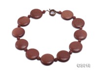 8mm Goldstone Beads and 31mm Goldstone Discs Necklace