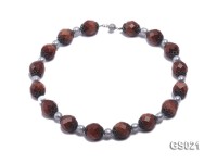 Round Goldstone Beads and Freshwater Pearl Necklace