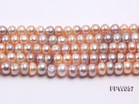 Wholesale 7×9.5mm Pink/Lavender Flat Cultured Freshwater Pearl String