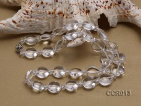 14x7mm Button-shaped Rock Crystal Beads Necklace