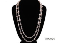 5-10mm natural white round freshwater pearl with big pearl necklace