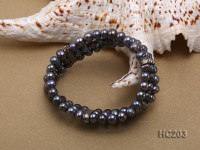 3 strand 6.5-7mm black freshwater pearl bracelet