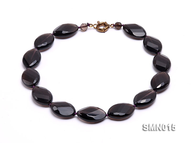 13x20mm Oval Faceted Smoky Quartz Necklace