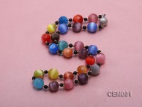 11.5mm Round Colorful Faceted Cat’s Eye Beads Necklace