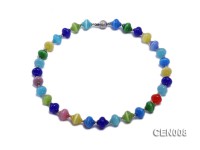 12mm Irregular Colorful Cat’s Eye Beads Necklace