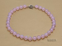 12mm Round Pink Faceted Moonstone Beads Necklace