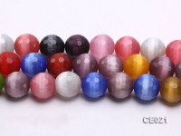 Wholesale 19mm Round Faceted Colorful Cat’s Eye String