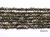 Wholesale 4x6mm Side-drilled Peacock Flat Freshwater Pearl String