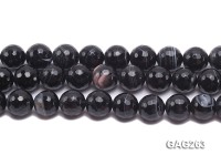 wholesale 14mm faceted black round agate strings